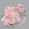 Baby Girl’s Bow Dress &amp; Matching Shoes – Elegant Cotton Outfit