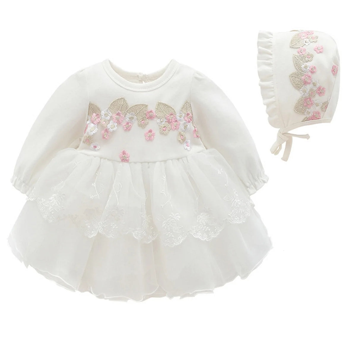 Baby Girl’s Bow Dress &amp; Matching Shoes – Elegant Cotton Outfit