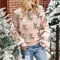 Women’s Christmas Sweater – 3D Fawn Jacquard Knit Jumpe