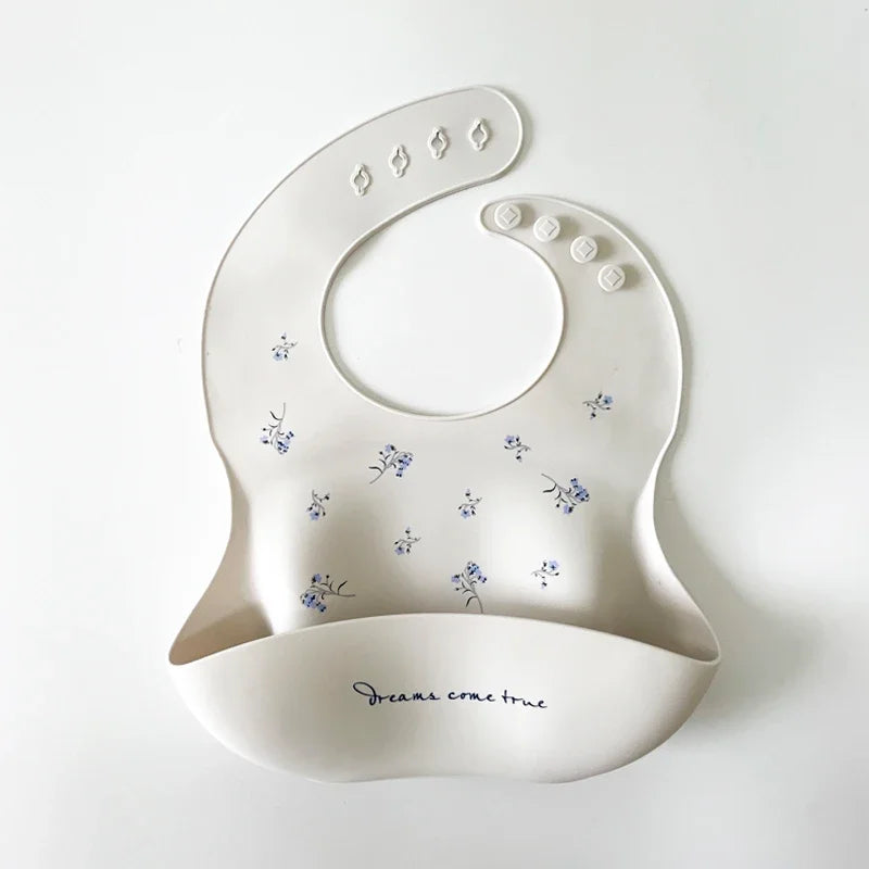 Silicone Baby Bib – Floral Waterproof Feeding Apron