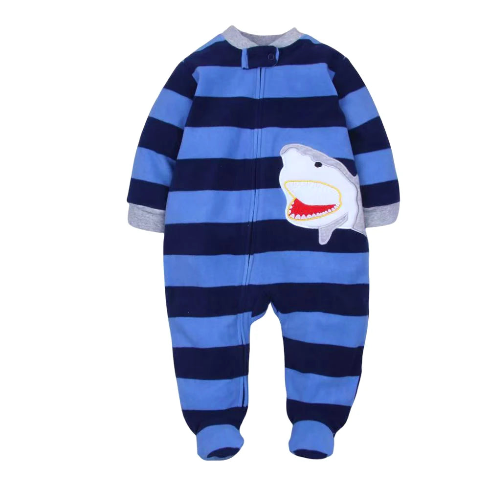 Baby Animal Fleece Romper – Zip-Up Unisex Sleepsuit