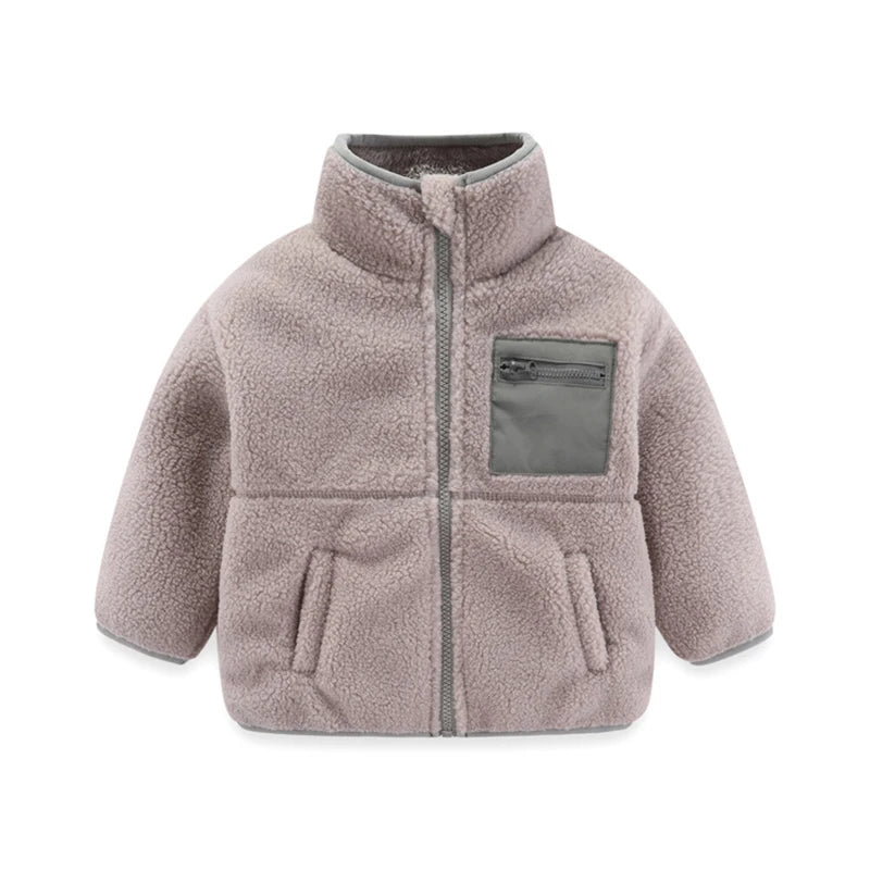 Boys’ Fleece-Lined Jacket – Warm Autumn & Winter Zip-Up Coat (Ages 1–7 Years)