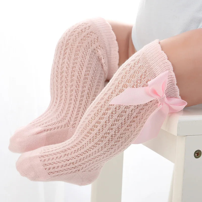 Baby Girls’ Cotton Blend Summer Socks – 3-Pair Pack