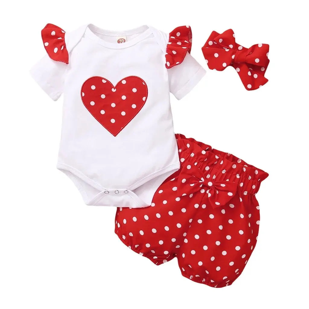 Mioglrie Baby Girl’s 3-Piece Polka Dot Summer Outfit