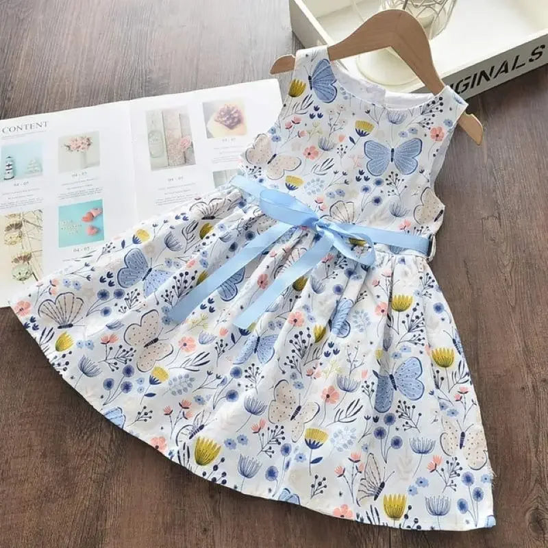 Bear Leader Girls’ Floral Cotton Dress – Sleeveless Summer A-Line Dres