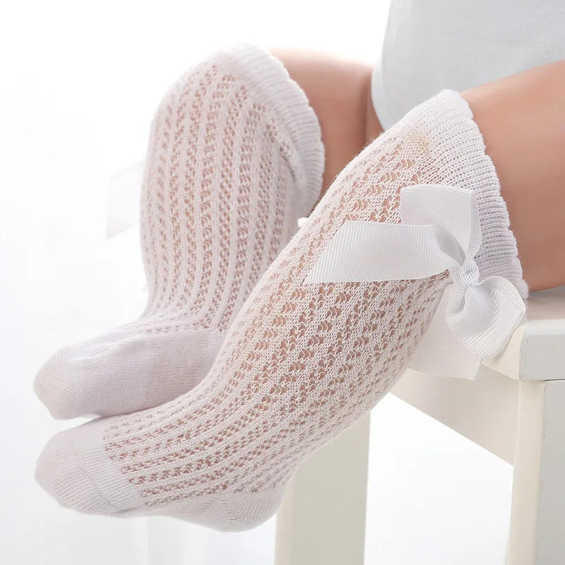 Baby Girls’ Cotton Blend Summer Socks – 3-Pair Pack