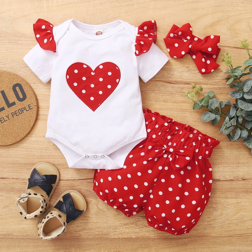 Mioglrie Baby Girl’s 3-Piece Polka Dot Summer Outfit