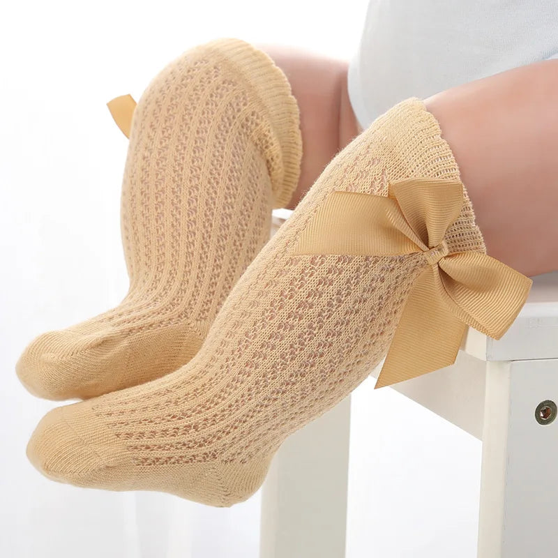 Baby Girls’ Cotton Blend Summer Socks – 3-Pair Pack