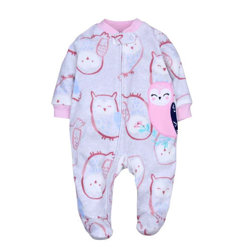Baby Animal Fleece Romper – Zip-Up Unisex Sleepsuit