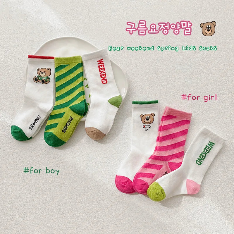 SLHJC Kids’ Striped Cotton Sport Socks – Unisex Everyday Socks
