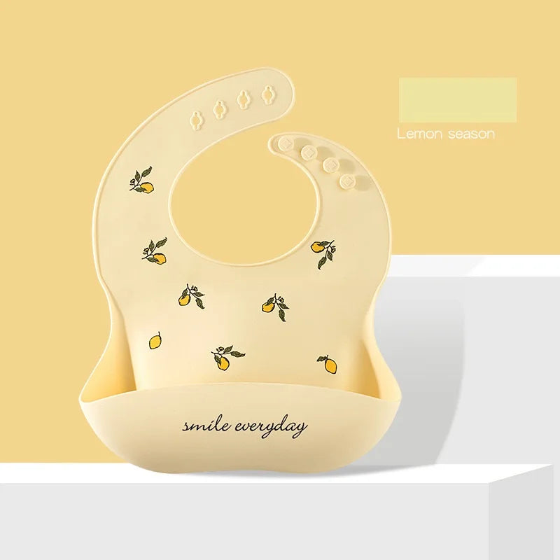 Silicone Baby Bib – Floral Waterproof Feeding Apron