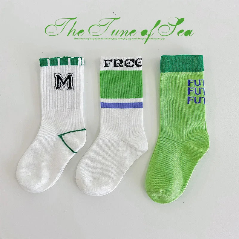 SLHJC Kids’ Striped Cotton Sport Socks – Unisex Everyday Socks
