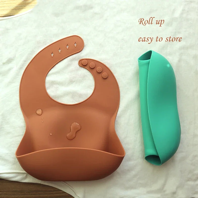 Silicone Baby Bib – Floral Waterproof Feeding Apron