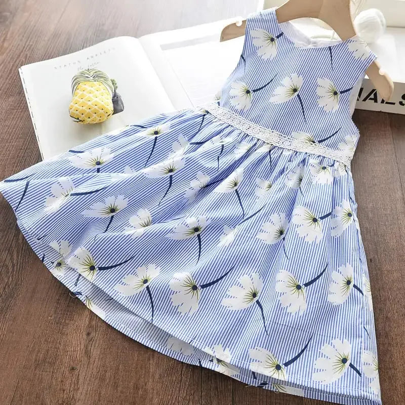 Bear Leader Girls’ Floral Cotton Dress – Sleeveless Summer A-Line Dres