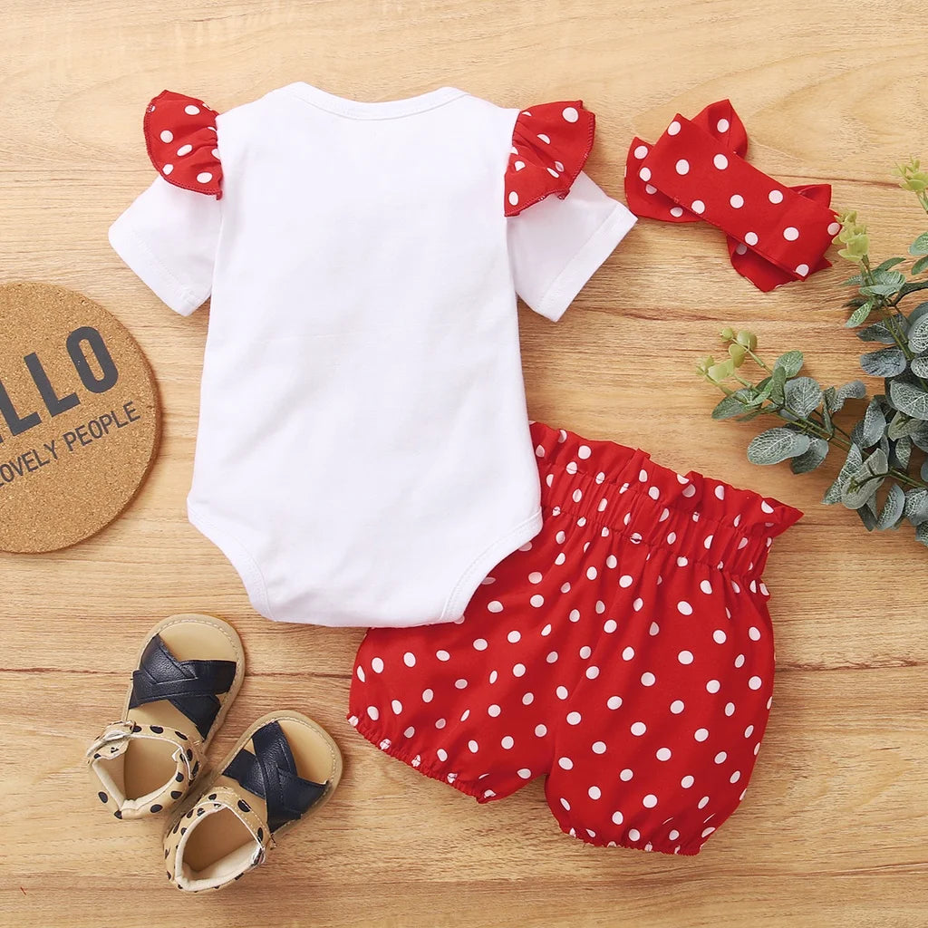 Mioglrie Baby Girl’s 3-Piece Polka Dot Summer Outfit