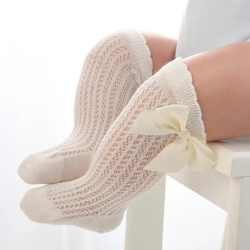 Baby Girls’ Cotton Blend Summer Socks – 3-Pair Pack