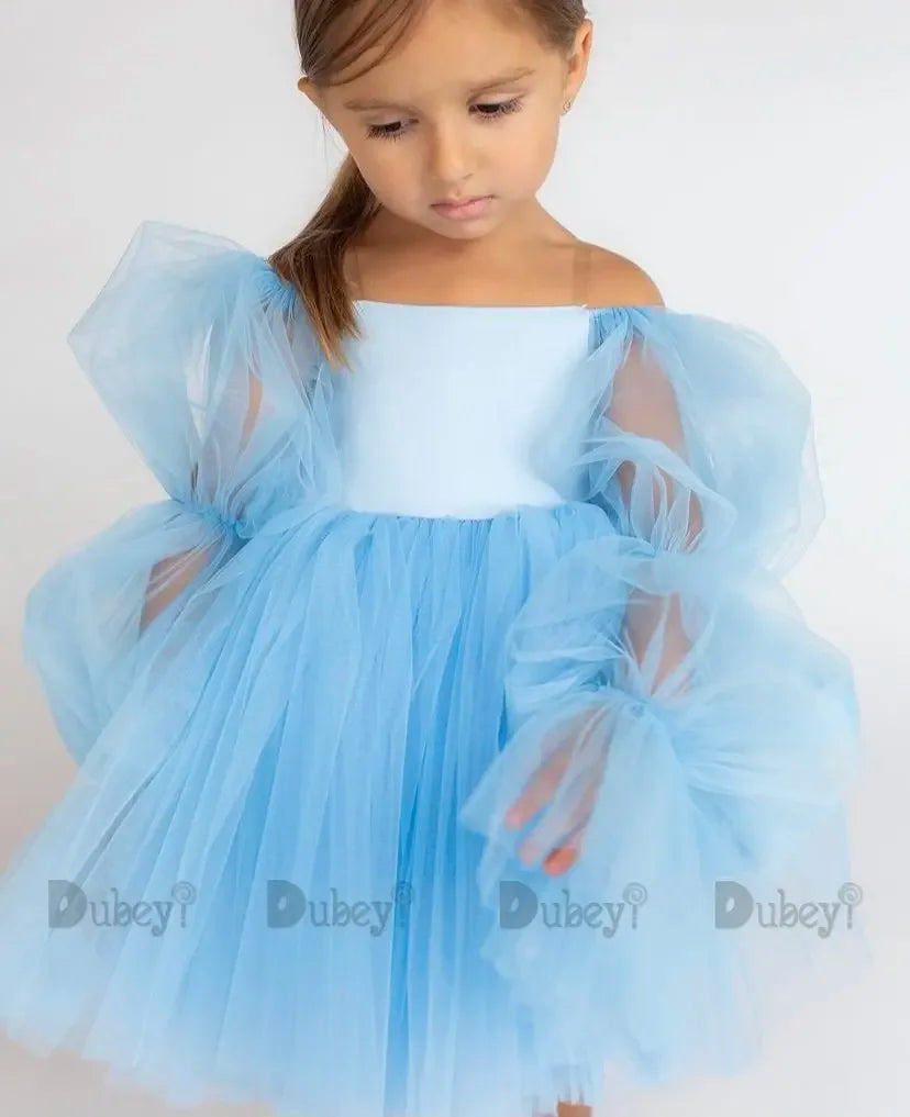 Baby Girls’ Elegant White Party Dress – Birthday, Wedding & Baptism Gown