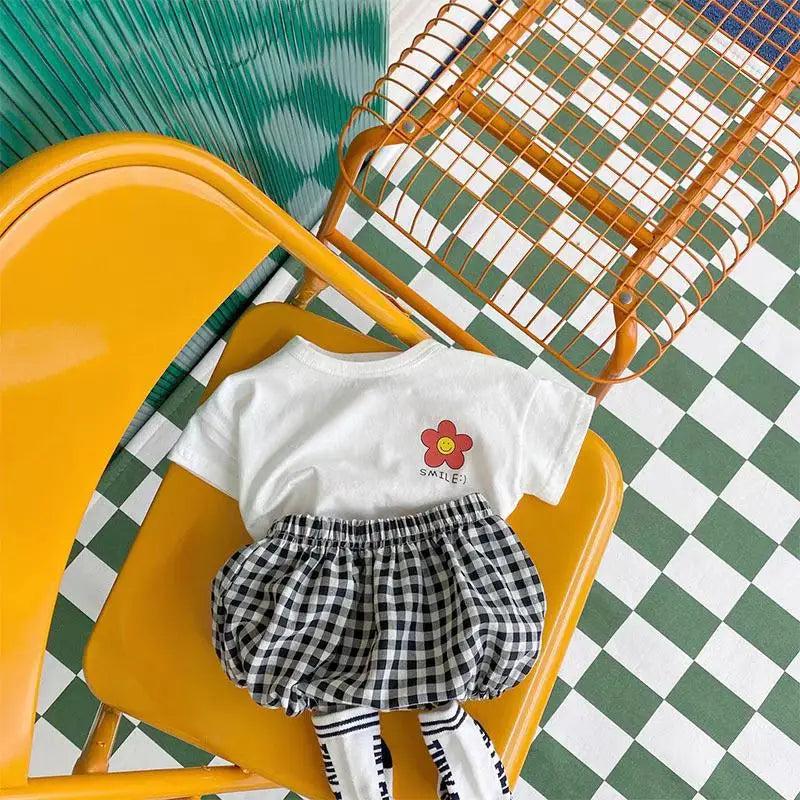 Cute Floral Summer Outfit Set for Kids