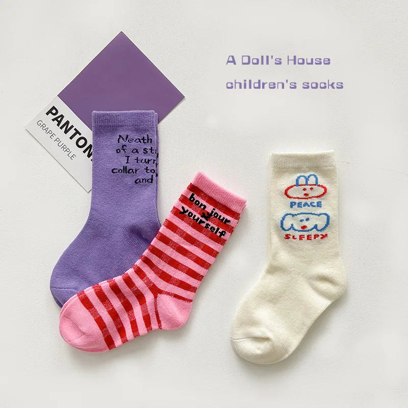 SLHJC Kids’ Striped Cotton Sport Socks – Unisex Everyday Socks