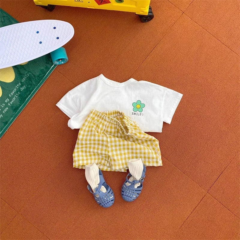 Cute Floral Summer Outfit Set for Kids