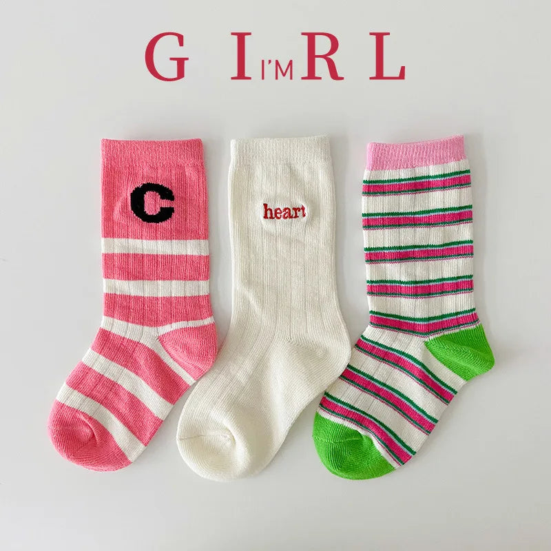 SLHJC Kids’ Striped Cotton Sport Socks – Unisex Everyday Socks