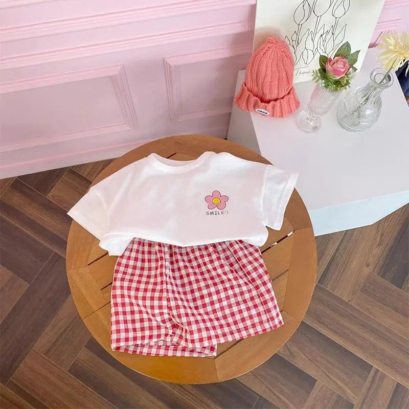 Cute Floral Summer Outfit Set for Kids