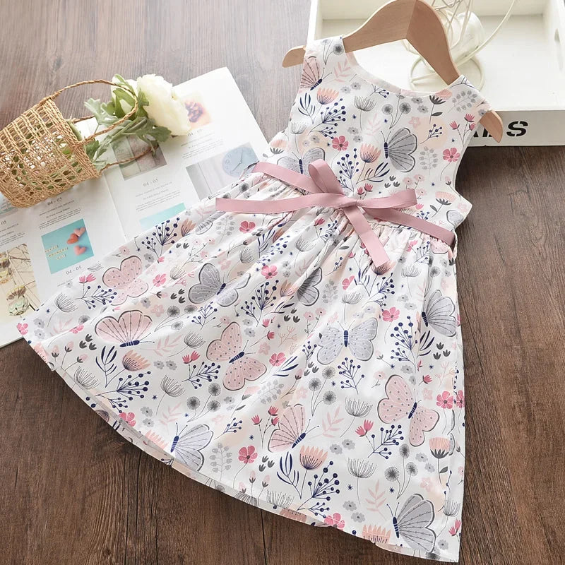 Bear Leader Girls’ Floral Cotton Dress – Sleeveless Summer A-Line Dres