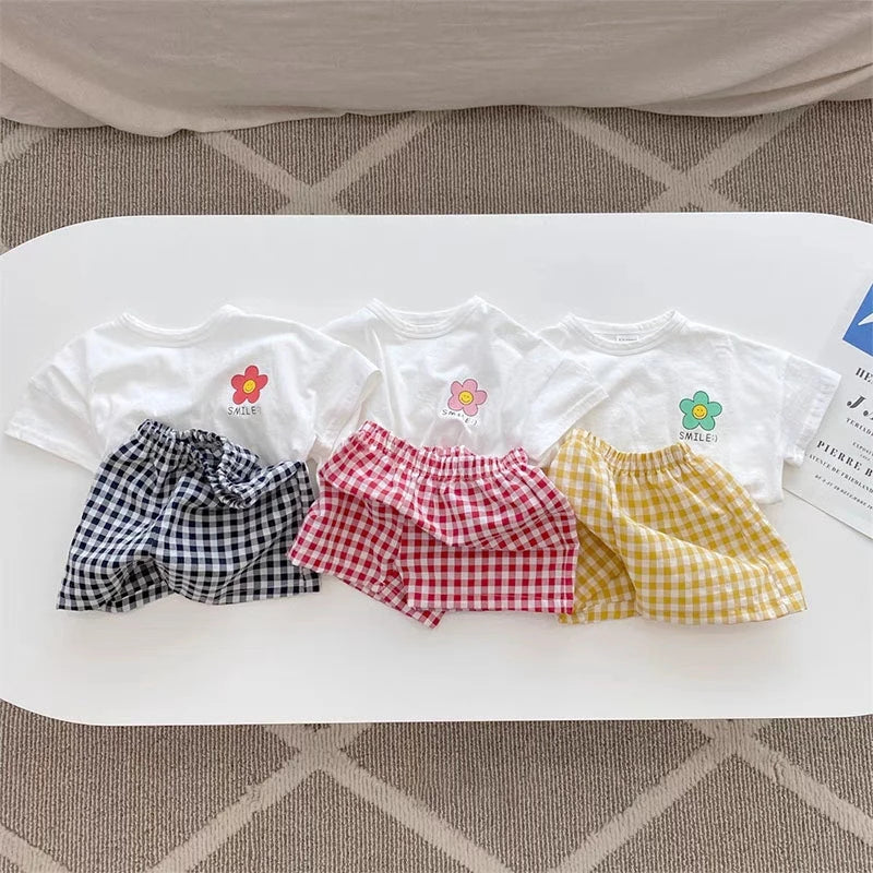 Cute Floral Summer Outfit Set for Kids